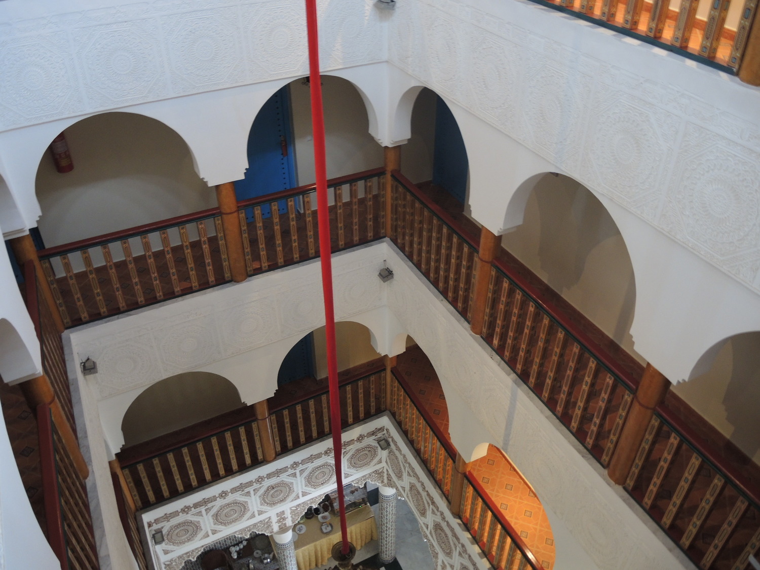 the inside of a riad in Morocco