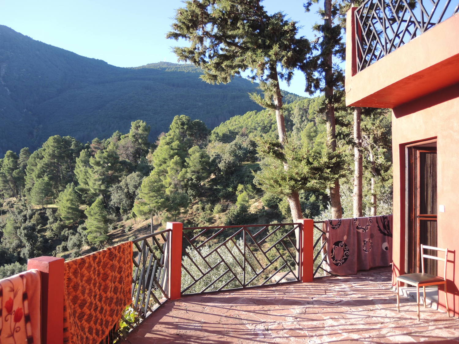 Terrace in the hotel in Atlas Mountains