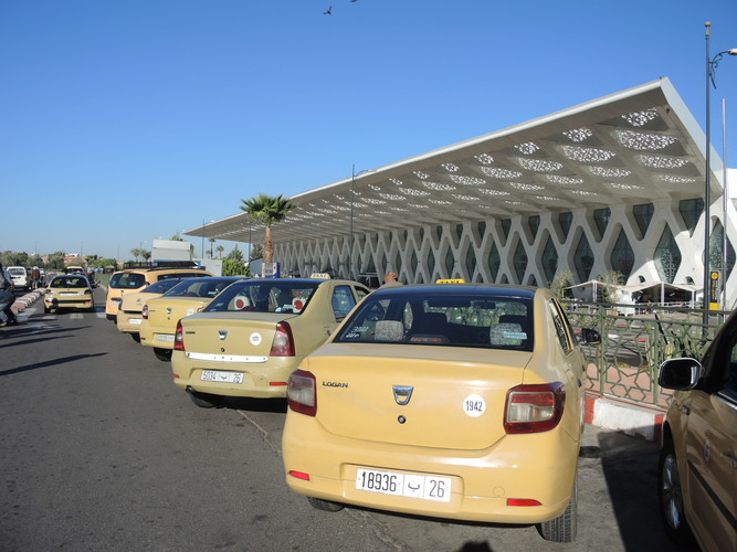 Taxis near the airport in Morocco