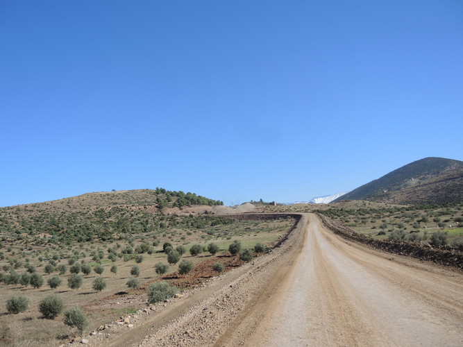 Wide road near the Atlas Mountains