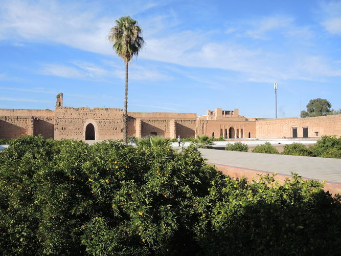 A view to El Badi palace in Marrakech