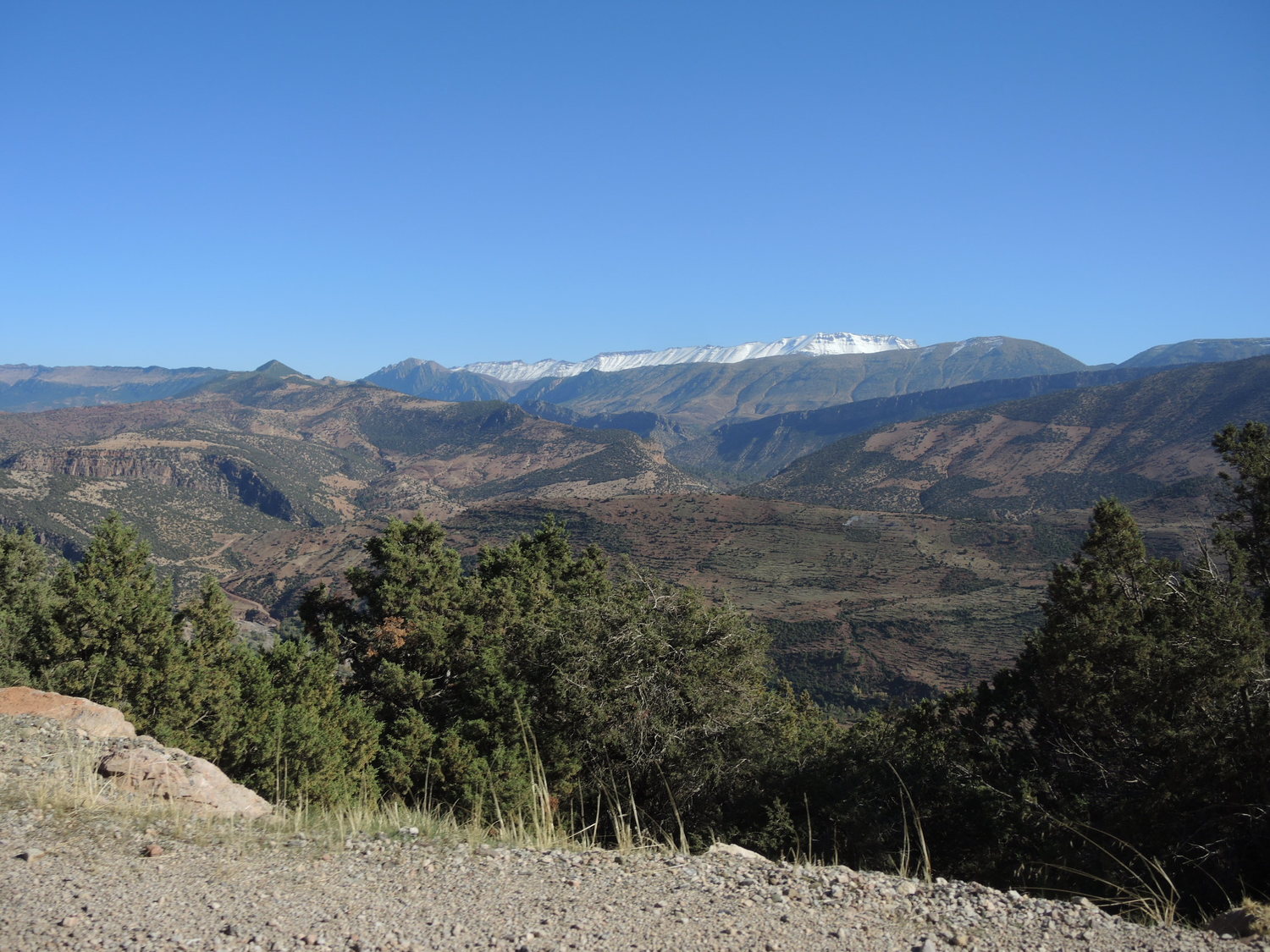 Atlas mountains with snowy tops in the distance
