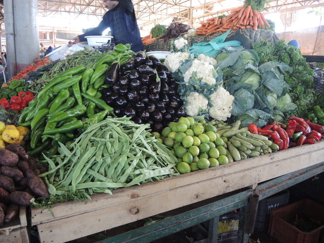 Fresh produce in Souk El Had market