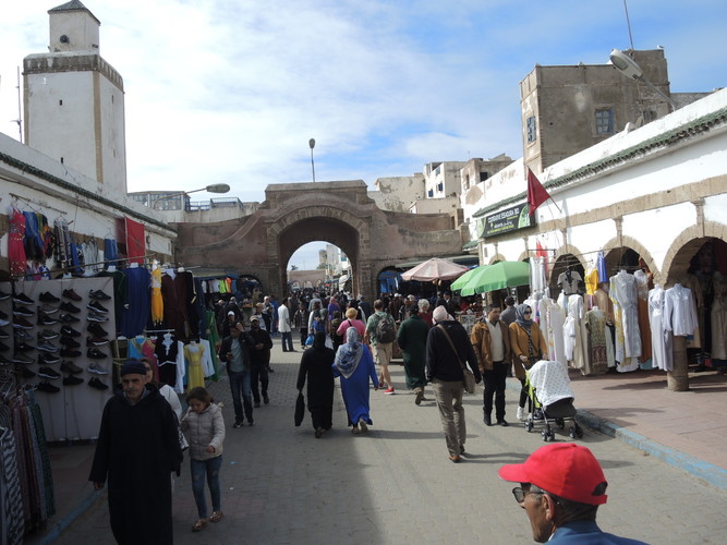 Mohamed Zerktauni avenue in Essaouira near the fish market