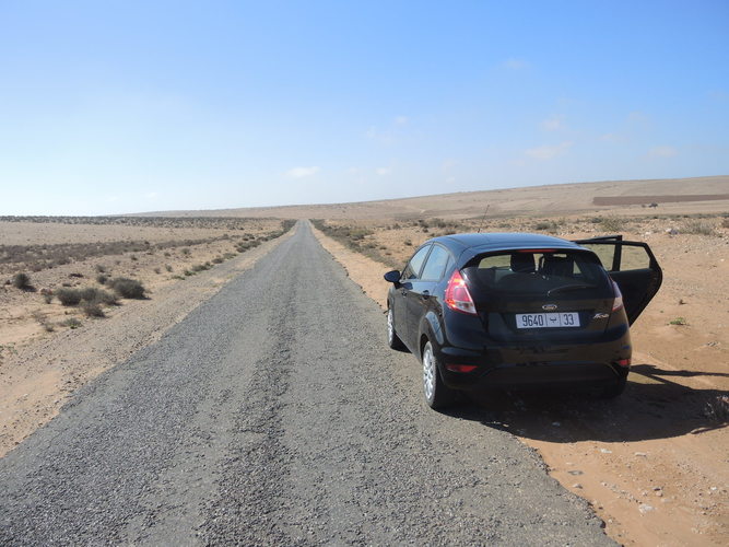 Our Ford Fiesta on the side of the road