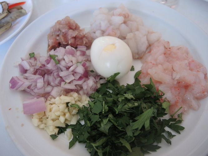 Ingredients for fish tartar