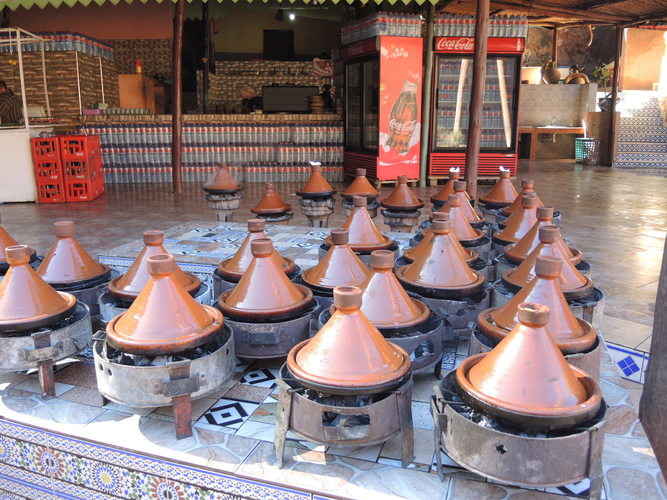 Tagines in a restaurant in Morocco