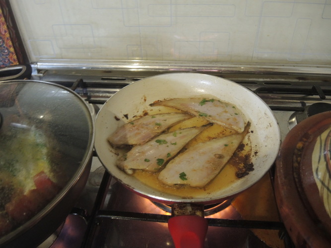 Cooking in riad's kitchen in Essaouira