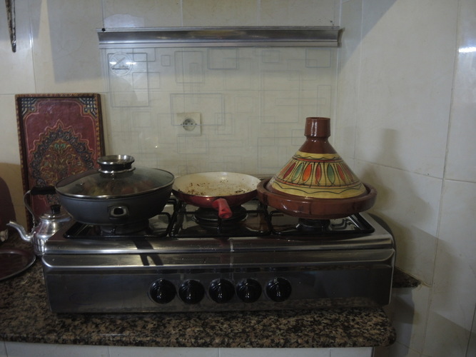 Tagine in the making in riad's kitchen  Essaouira