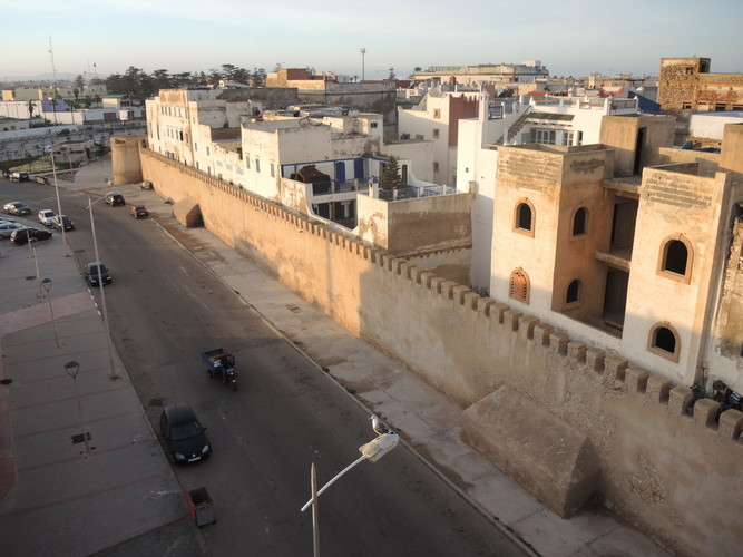 The wall of medina Essaouira at day light