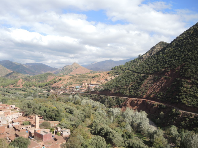 Green valleys on the northern side of the Atlas Mountains