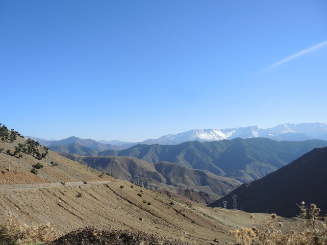Snowy mountain tops in the Atlas Mountains