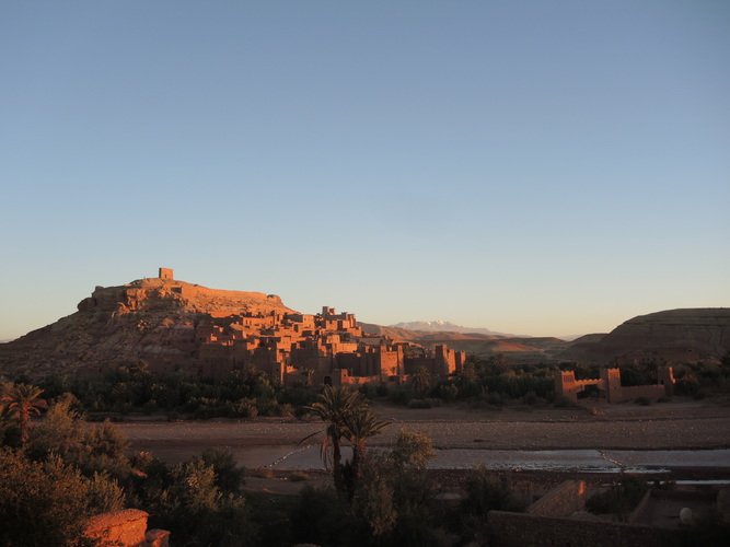 Ait Benhadou at a sunset