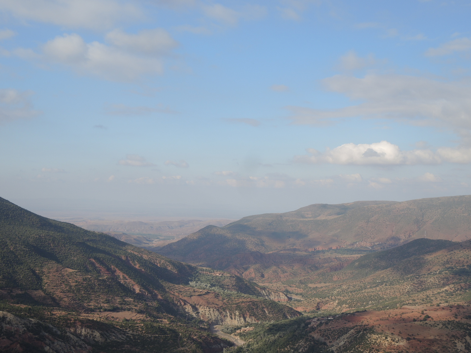Valleys of the Atlas Mountains on the way to Marrakech