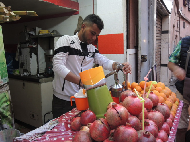 Fresh pomegranate juice in Marrakech