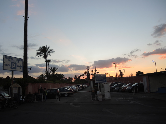 Parking lot near the Koutoubia mosque in Marrakech