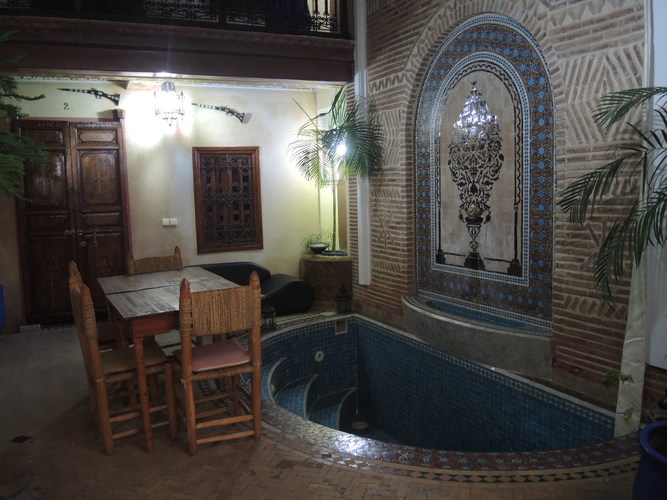 Terrace of a riad in the evening