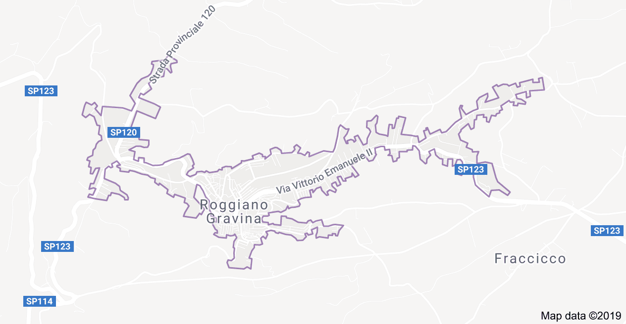 Roggiano Gravina, the map of most interesting places in Roggiano Gravina