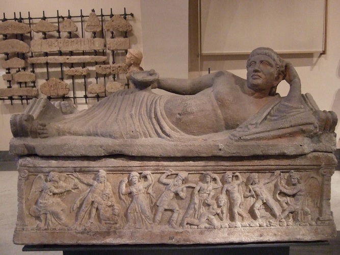 Etruscan sarcophagi in Vatican Museum Rome