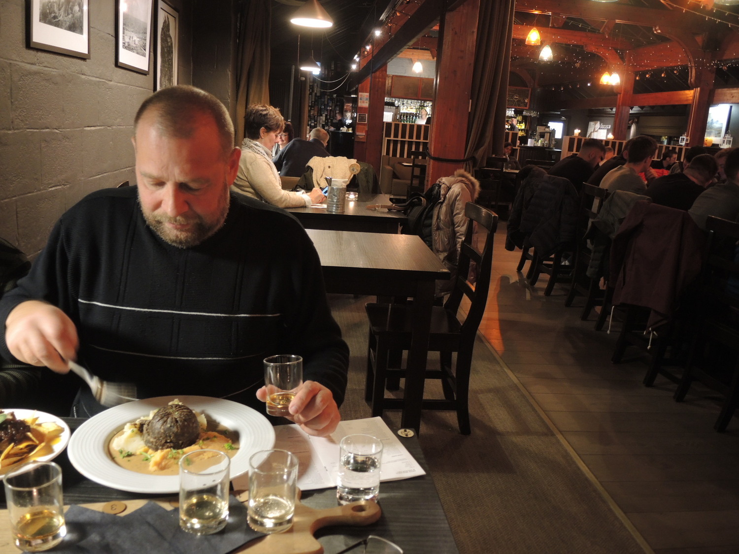 Tasting National Scotland's dishes. Haggis