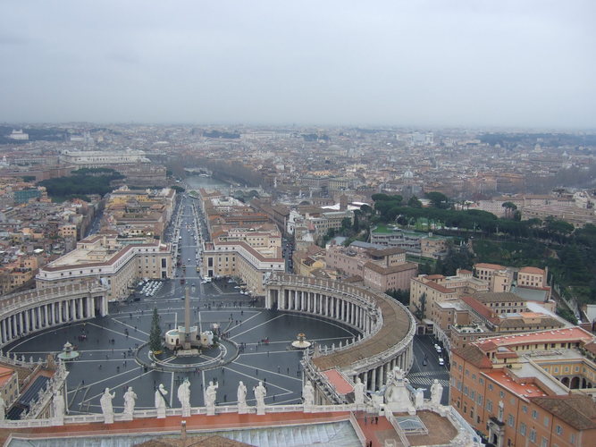 The panoramic view of Rome from the Dome.