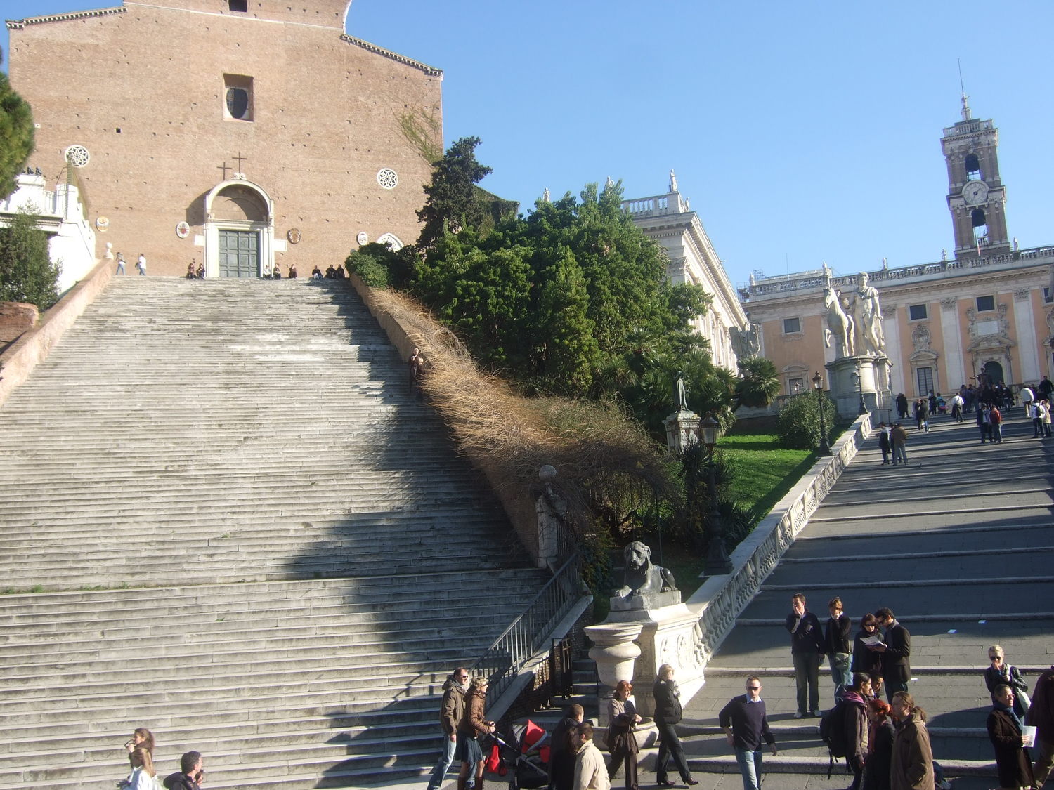 Tourist attractions. Cordonata Capitolina stairs and Capitoline Hill