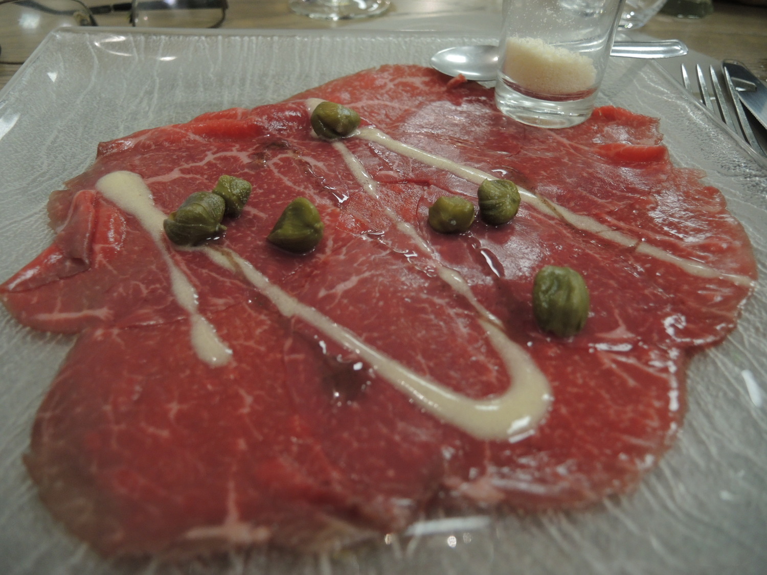 Food to eat in Normandy. Beef carpaccio