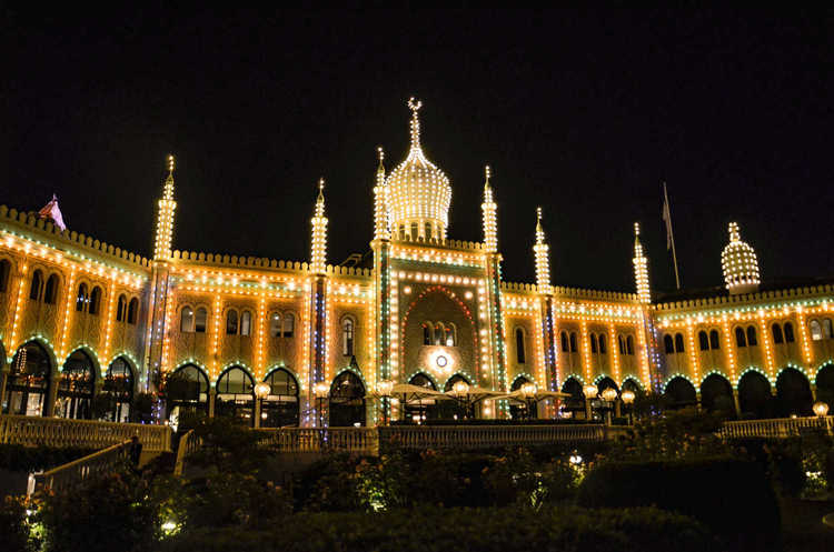 Tivoli Gardens at night