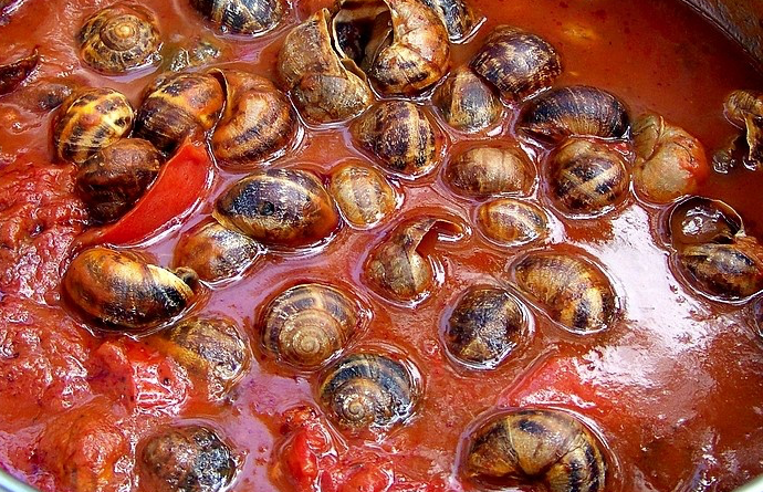 Snails with tomato sauce