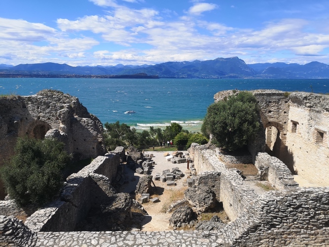Magnificent view from the top of Garda lake