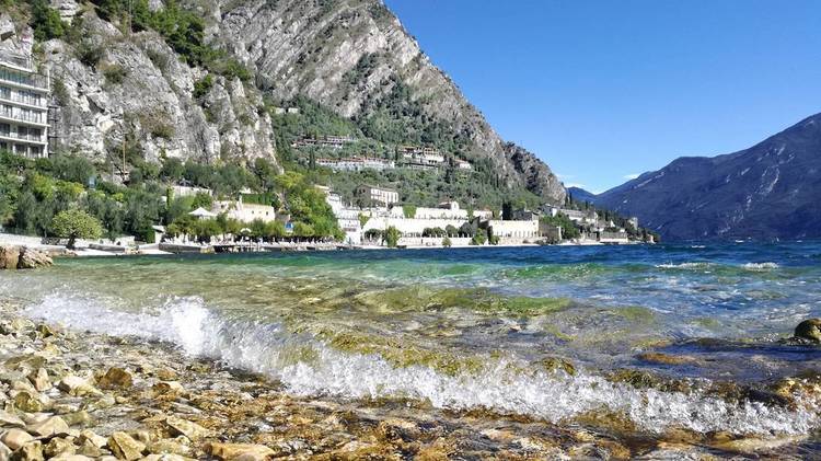 Beaches in Limone, lake Garda